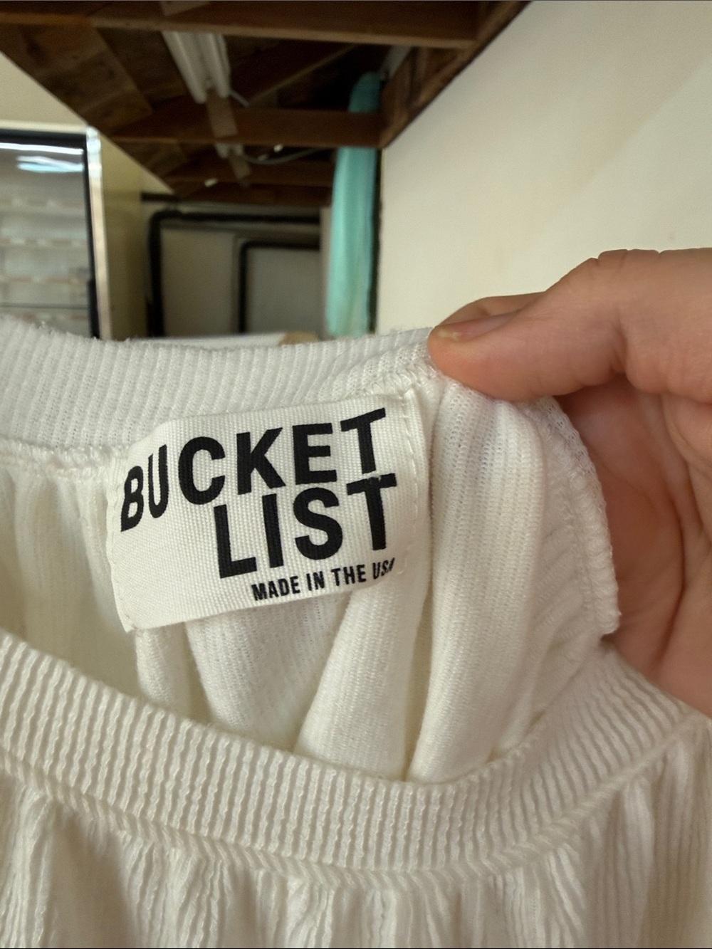 BUCKETLIST Ivory Ribbed Spaghetti-Strap Camisole - Picture 2 of 2